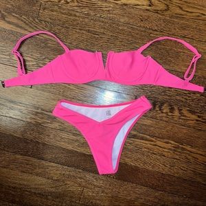 Sunny Bunny neon pink bikini